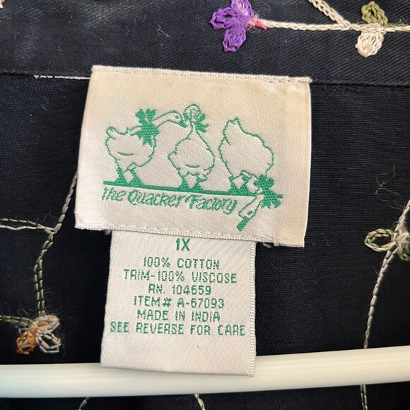 Quacker Factory Vintage Embroidered Beaded Floral Butterfly Jacket Size XL - Picture 3 of 8